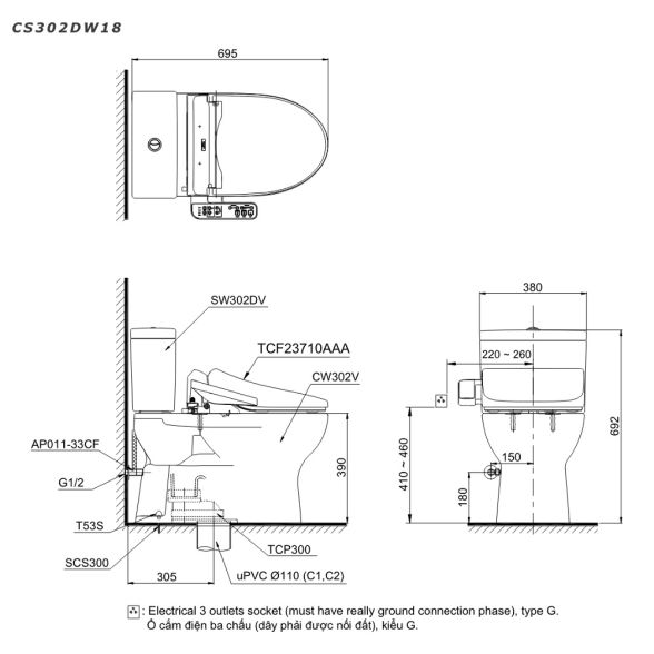 CS302DW18W ban ve ky thuat