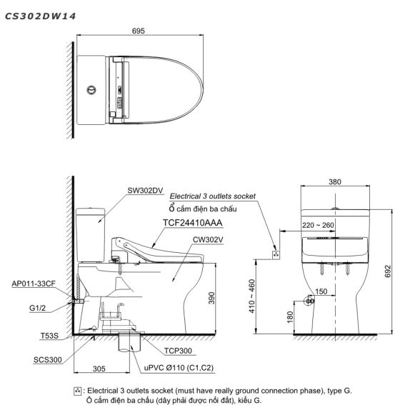 CS302DW14W ban ve ky thuat
