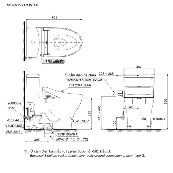 MS889DRW16XW ban ve ky thuat