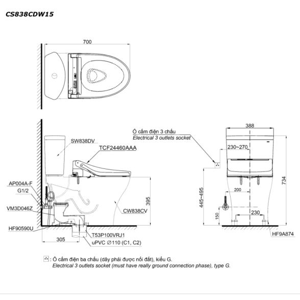 CS838CDW15XW ban ve ky thuat