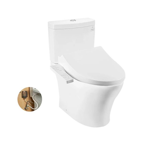 Bàn cầu 2 khối kèm nắp rửa điện tử WASHLET dòng S1 TOTO CS769DRW26#XW