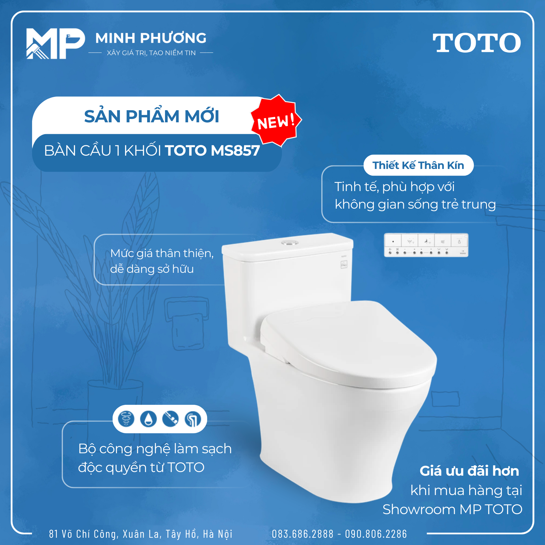Bồn Cầu 1 Khối TOTO MS857DT8