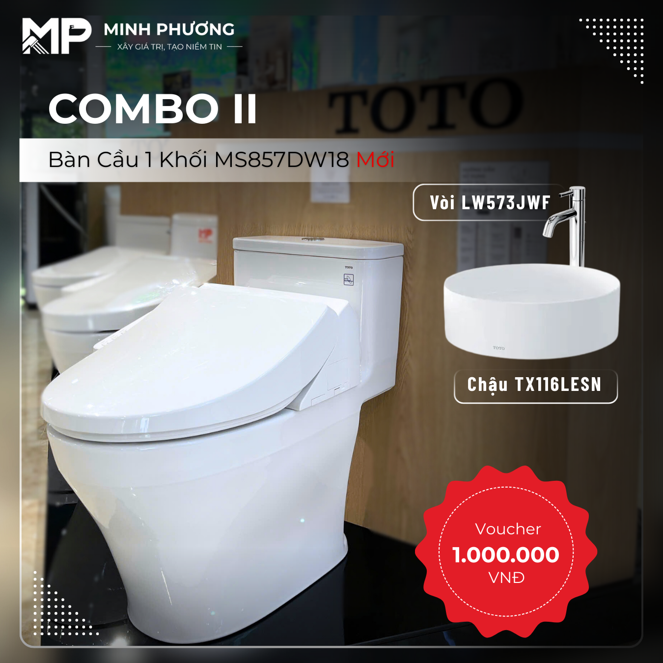 Combo II,bồn cầu TOTO,bồn cầu MS857