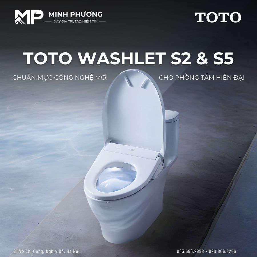 Nắp Bồn Cầu Thông Minh TOTO Washlet S2 & S5: Chuẩn Mực Phòng Tắm Hiện Đại