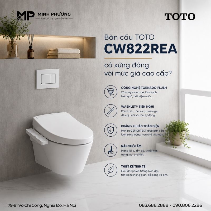 Bàn cầu TOTO CW822REA có xứng đáng với mức giá cao cấp?