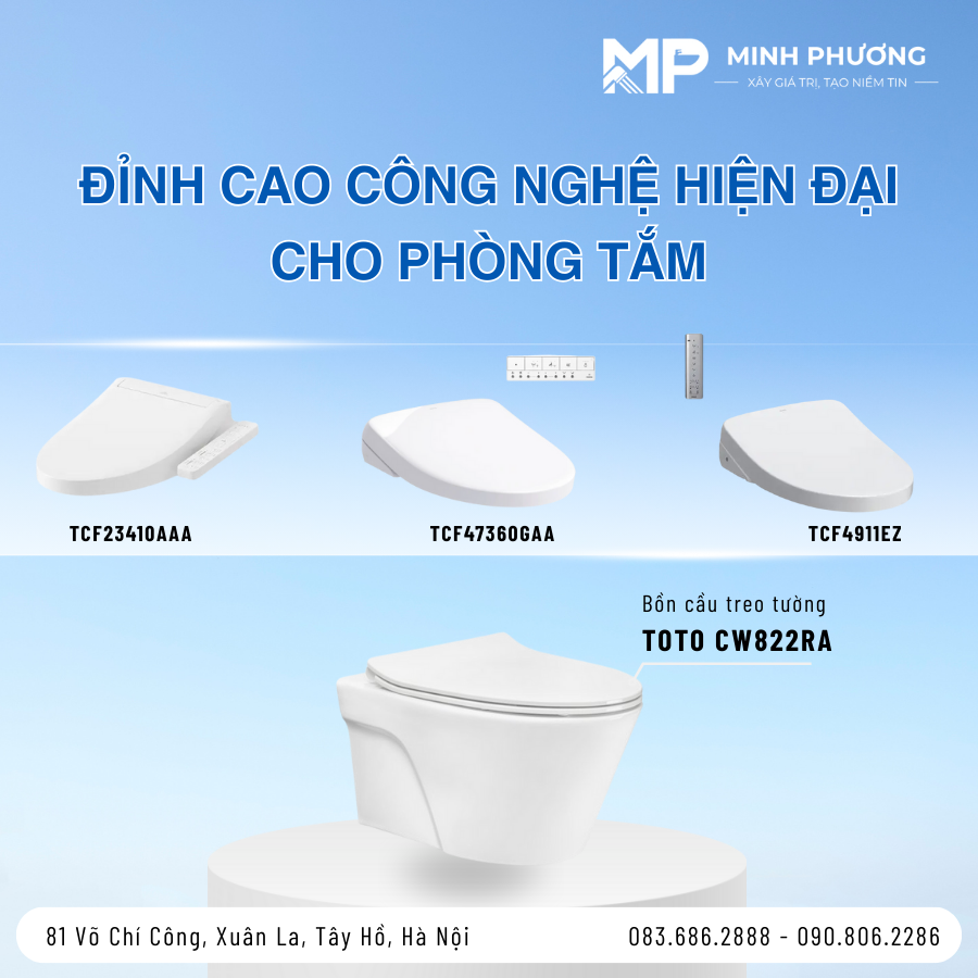 Bàn Cầu Treo Tường TOTO CW822RA Kèm Nắp Rửa Điện Tử WASHLET