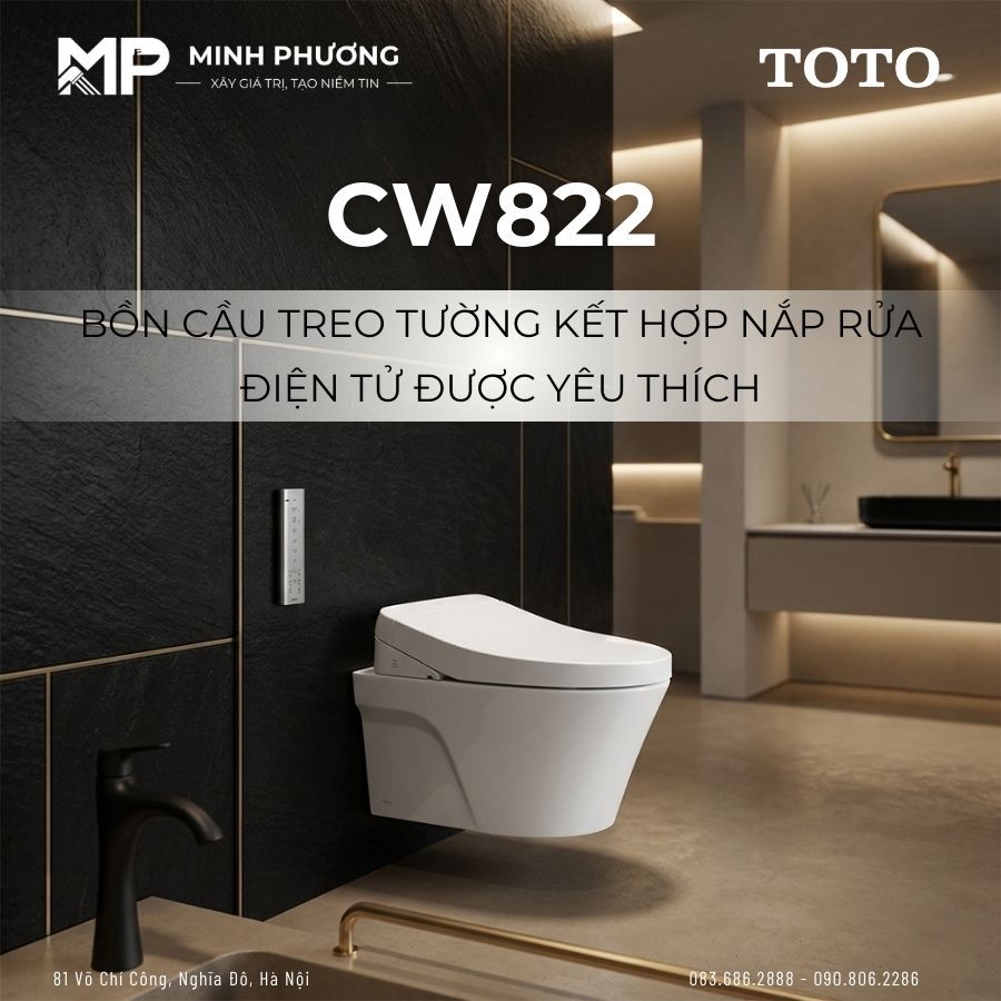 CW822 Kèm Nắp Rửa Điện Tử – Lựa Chọn Thông Thái Cho Phòng Tắm Hiện Đại
