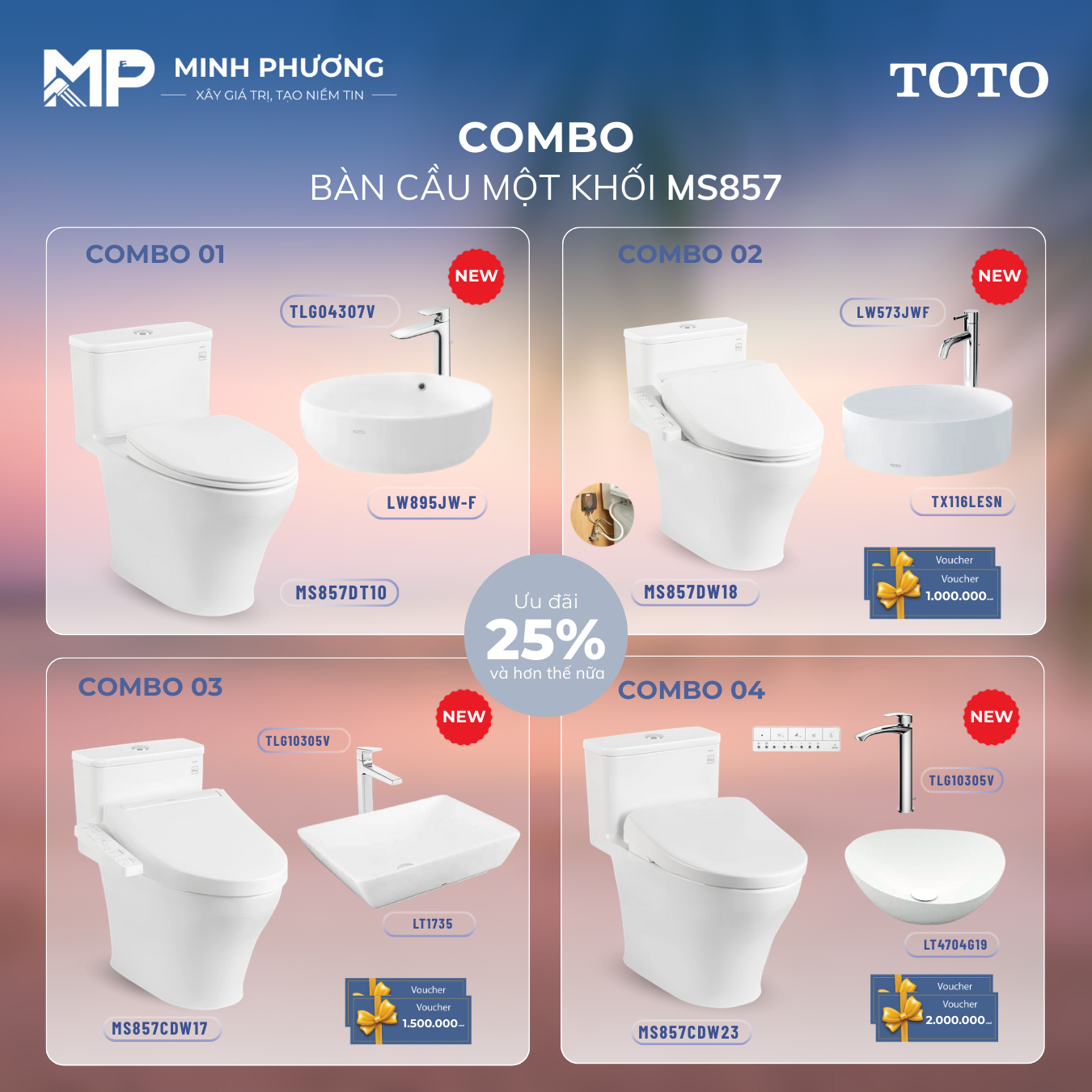 bồn cầu,combo,ưu đãi,MS857,
