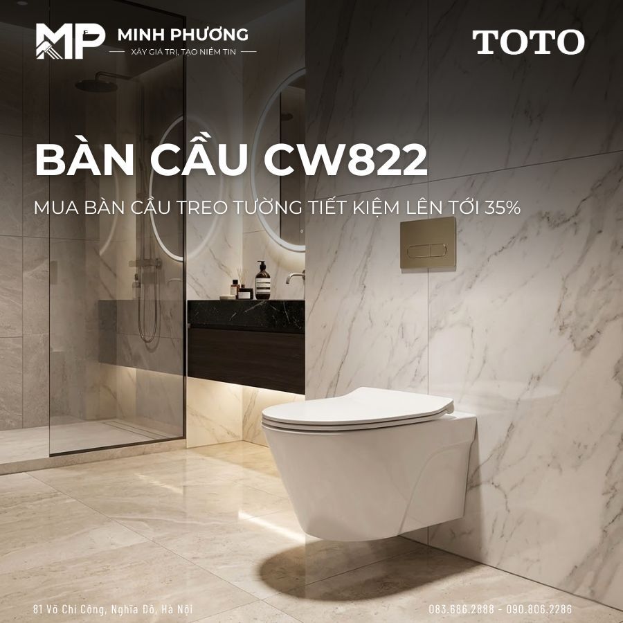 Mua Bàn Cầu Treo Tường CW822 – Tiết Kiệm Lên Tới 35%
