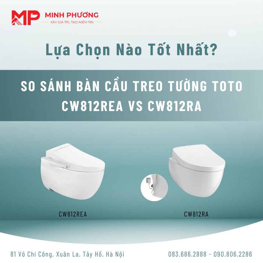 So Sánh Bàn Cầu Treo Tường TOTO CW812REA vs CW812RA