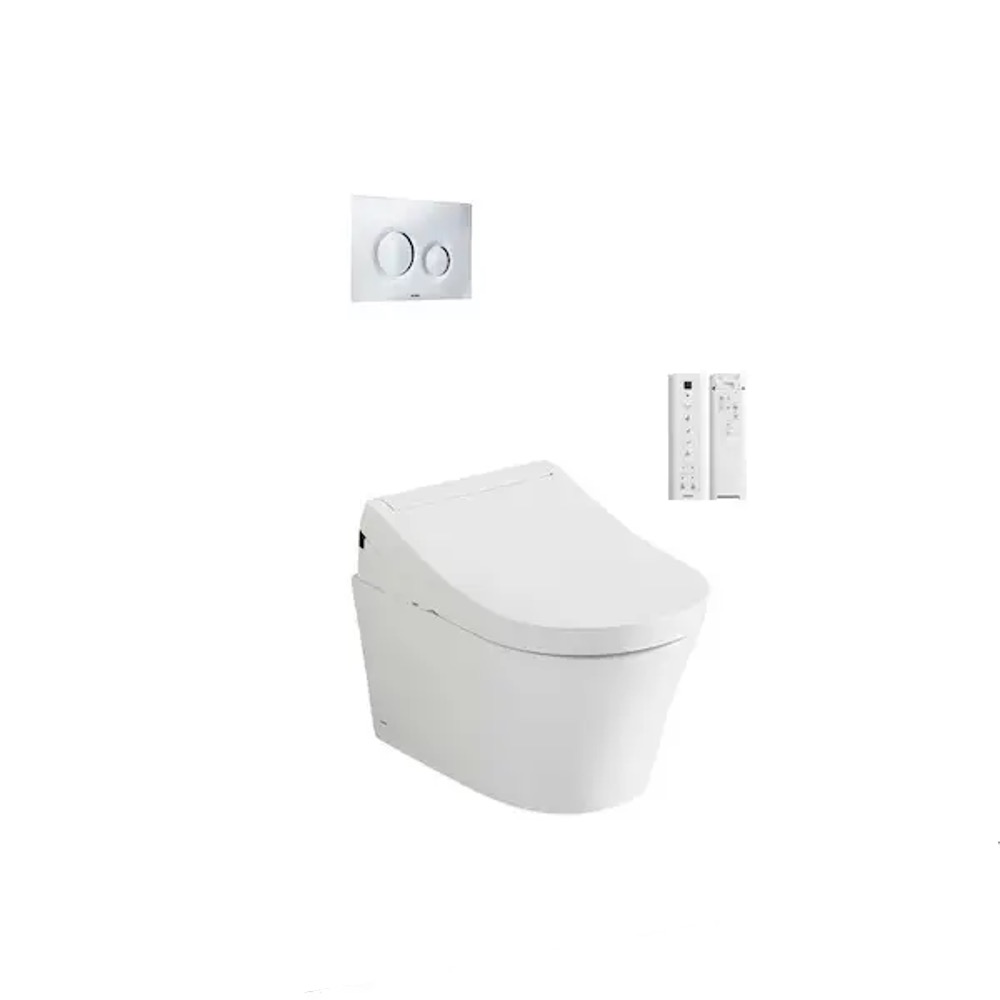 Bàn cầu treo tường nắp WASHLET tự động xả TOTO CW553C TCF34570GAA WH172AAT TCA502 MB170P#SS