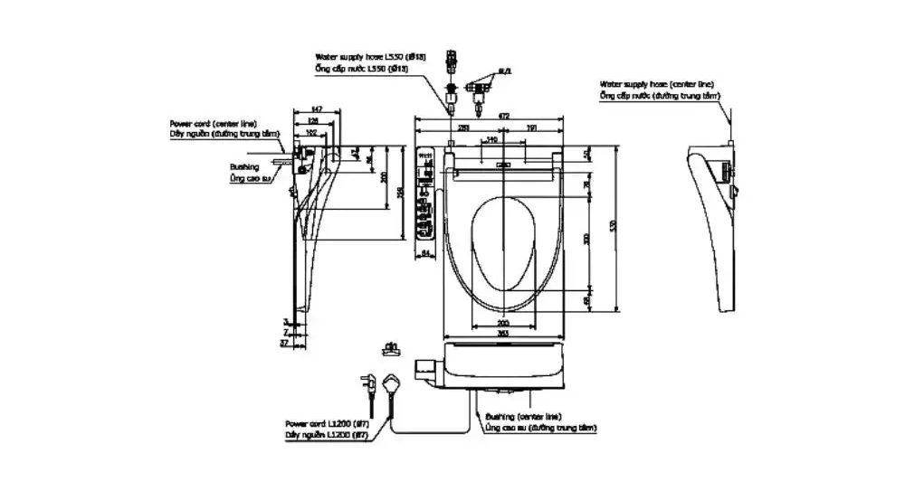 cơ chế vòi rửa nắp điện tử toto