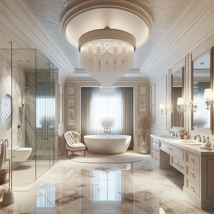 Phòng tắm phong cách châu âu cổ điển