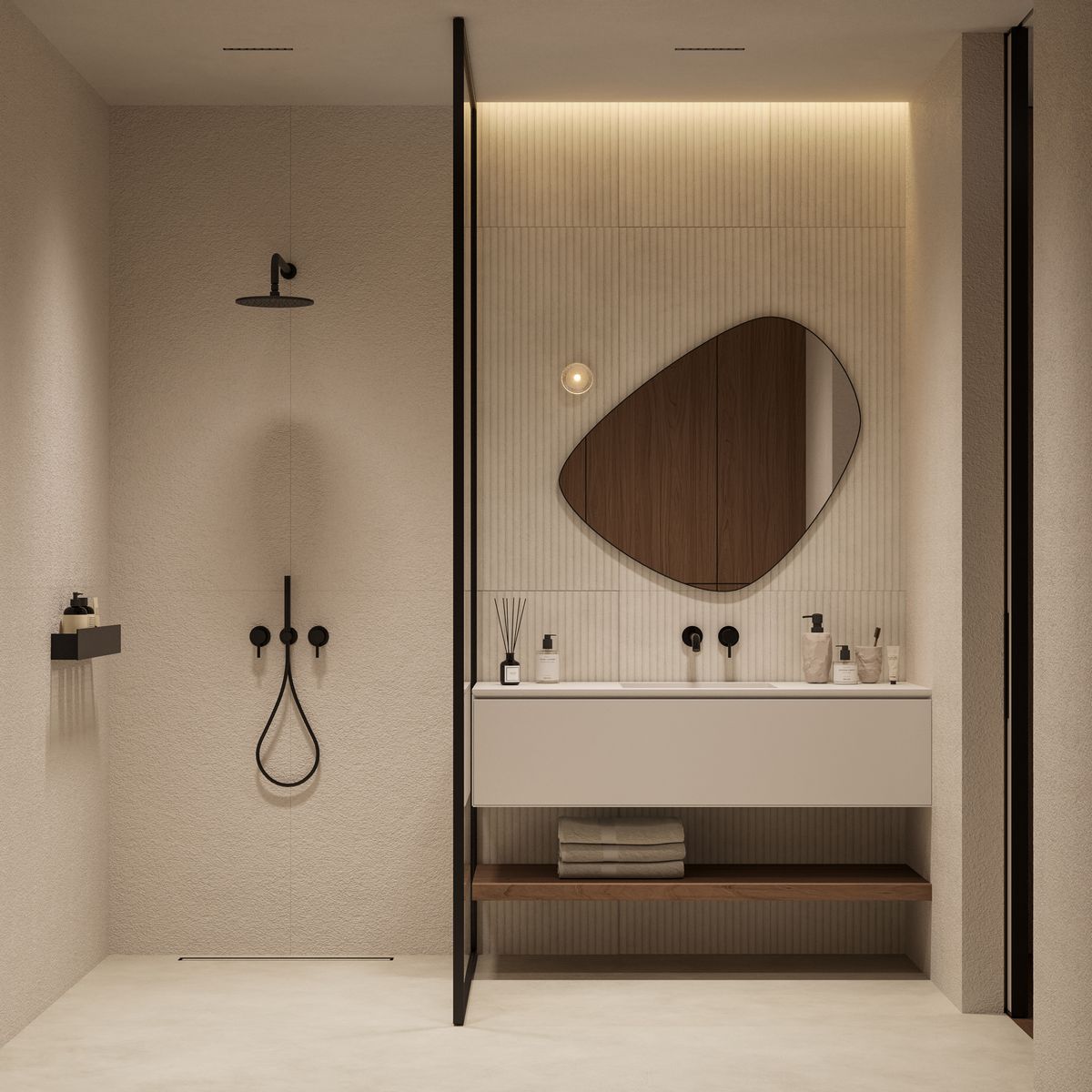 Thiết kế phòng tắm tối giản nhưng giàu chiều sâu