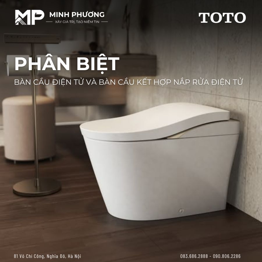 Phân Biệt Bàn Cầu Điện Tử Và Bàn Cầu Kết Hợp Nắp Rửa Điện Tử