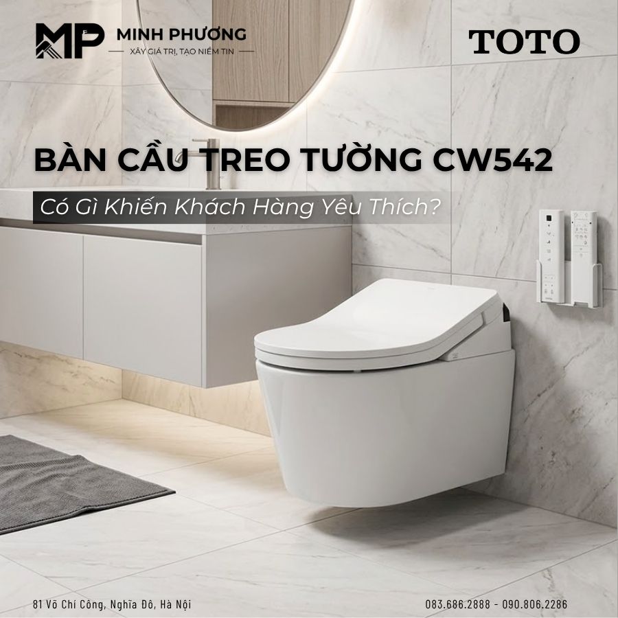 Bàn Cầu Treo Tường CW542 Có Gì Khiến Khách Hàng Tại Minh Phương Yêu Thích?