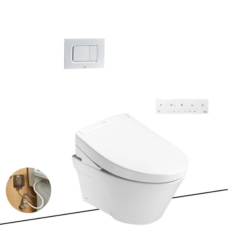 Bàn cầu treo tường kèm nắp rửa điện tử TOTO CW822RA TCF34461GAA WH172A MB170P#SS
