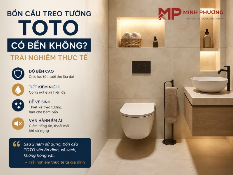 Bồn cầu treo tường TOTO có bền không? Trải nghiệm thực tế