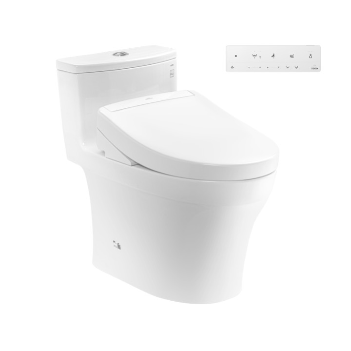 Bàn cầu 1 khối kèm nắp rửa điện tử WASHLET dòng S5 TOTO MS885CDW25