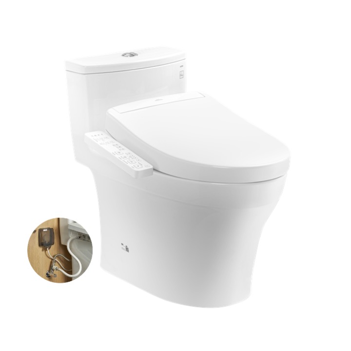 Bàn cầu 1 khối kèm nắp rửa điện tử WASHLET dòng S2 TOTO MS885DW24