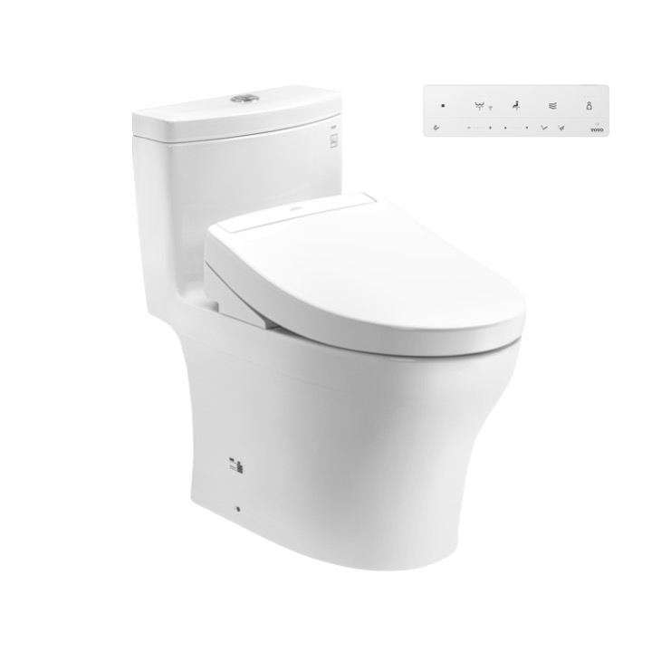 Bàn cầu 1 khối kèm nắp rửa điện tử WASHLET dòng S5 TOTO MS889CDRW25