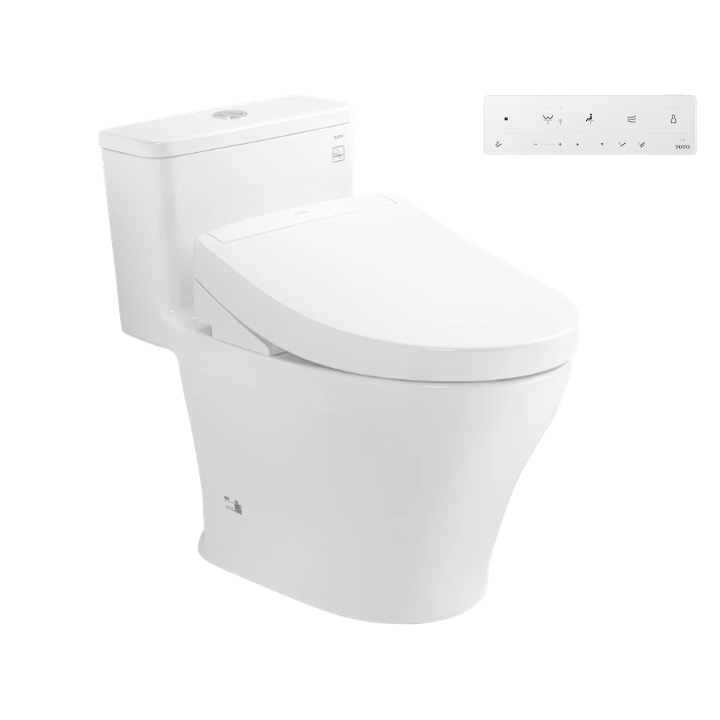Bàn cầu một khối kèm nắp rửa điện tử WASHLET dòng S5 TOTO MS857CDW25
