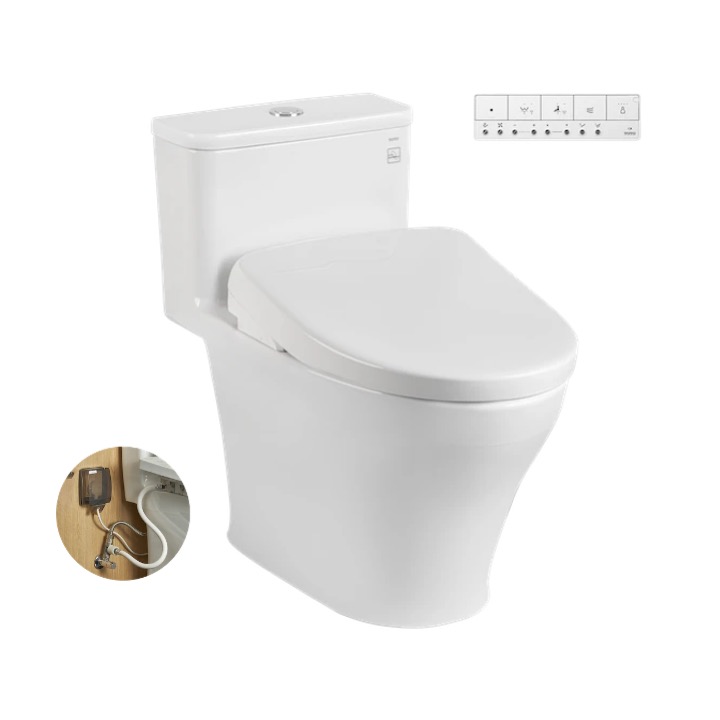 Bàn cầu một khối kèm nắp rửa điện tử WASHLET dòng S5 TOTO MS857DW25