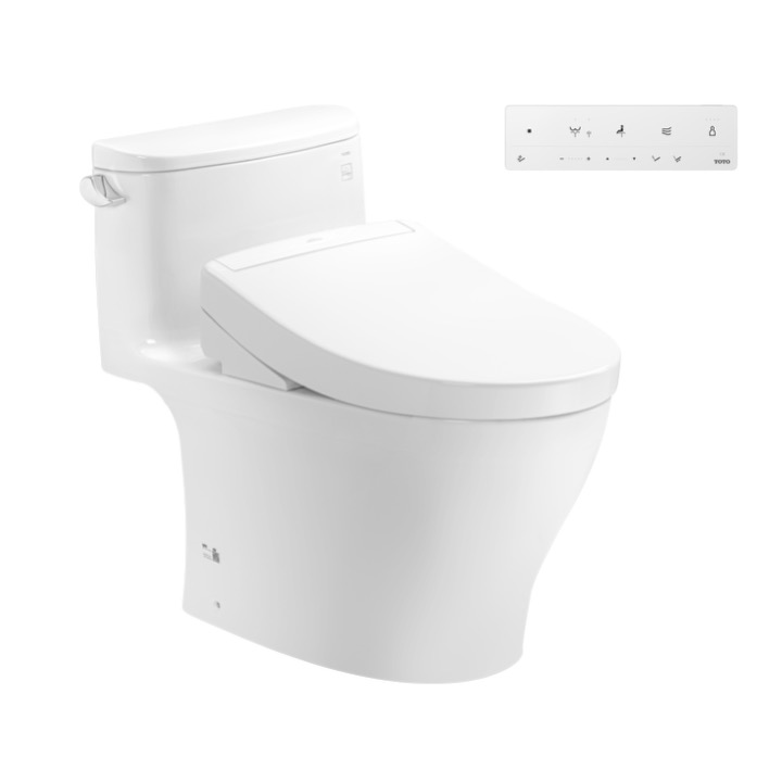 Bàn cầu 1 khối kèm nắp rửa điện tử WASHLET dòng S5 TOTO MS887CRW25