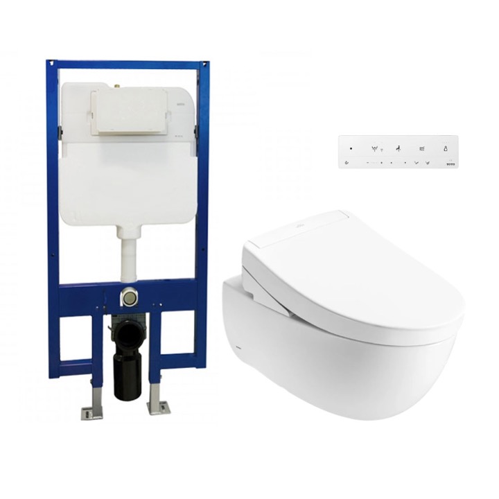 Bàn cầu treo tường kèm nắp rửa điện tử WASHLET dòng S5 TOTO CW812RA#W/TCF34461GAA#NW1/WH172A