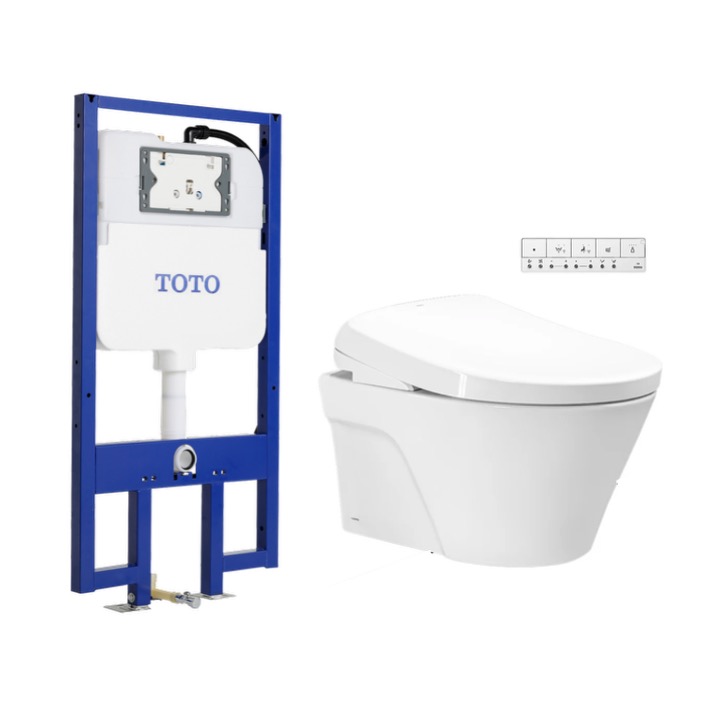 Bàn cầu treo tường kết hợp nắp rửa điện tử WAHSLET dòng S7 CW822REA#W/TCF47360GAA#NW1/WH172AT/TCA546