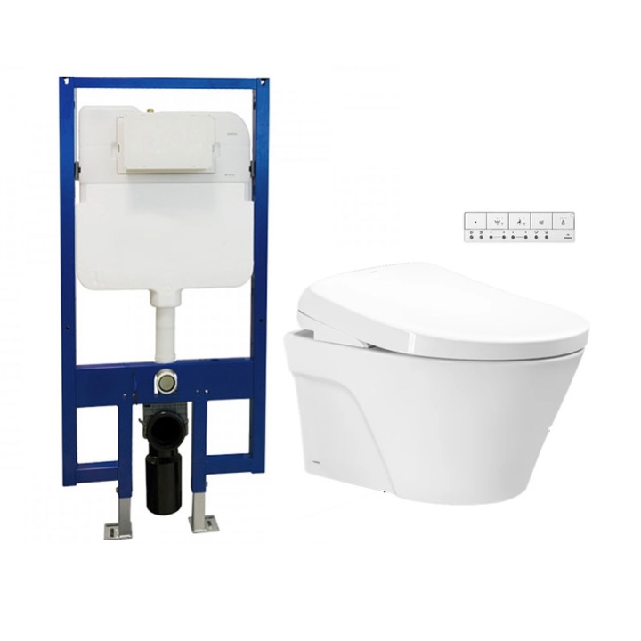 Bàn cầu treo tường kết hợp nắp rửa điện tử WAHSLET dòng S7 TOTO CW822RA#W/TCF47360GAA#NW1/WH172A