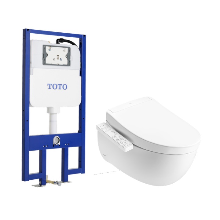 Bàn cầu treo tường LP Series kèm nắp rửa điện tử WASHLET S2 TOTO CW812REA#W/TCF33461GAA#NW1/WH172AT/TCA465