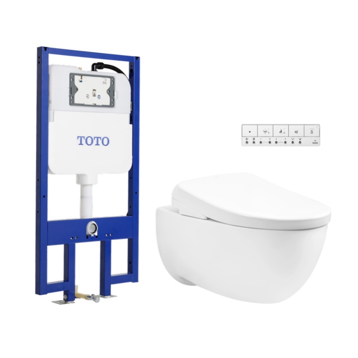 Bàn cầu treo tường LP Series kèm nắp rửa điện tử WASHLET S7 TOTO CW812REA#W/TCF47360GAA#NW1/WH172AAT /TCA546