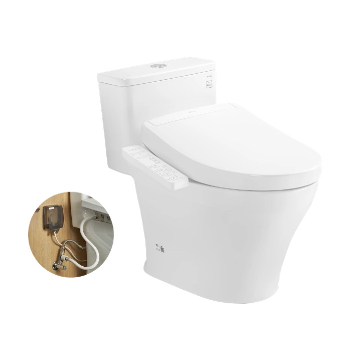 Bàn cầu 1 khối nắp điện tử TOTO MS857DW24