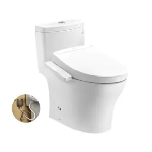Bàn cầu 1 khối kèm nắp rửa điện tử WASHLET dòng S2 TOTO MS889DRW24