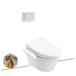 Bàn cầu treo tường kèm nắp rửa điện tử TOTO CW822RA TCF33461GAA WH172A MB170P#SS