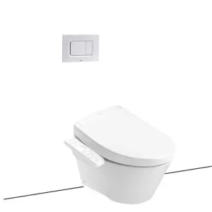 Bàn cầu treo tường kèm nắp rửa điện tử TOTO CW822REA TCF33461GAA WH172AT TCA465 MB170P#SS